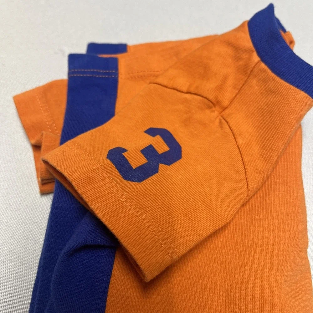 Ralph‎ Lauren Baby Boys Orange/Blue USA Flag Romper  Size 9 Months